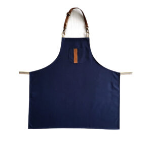 Șorț cu pieptar și inserție piele eco, bleumarine - Vighor